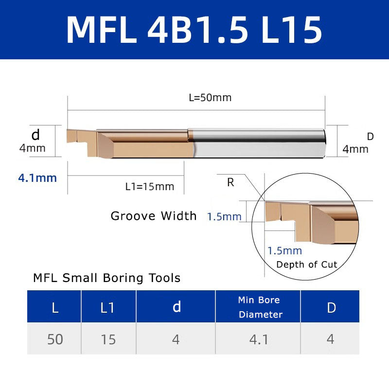 4051 MFR tungsten steel end face slot cutter, small diameter inner hole boring cutter, hard integral alloy small hole end face CNC MFL turning tool holder Shandong Denso Pricision Tools Co.,Ltd.